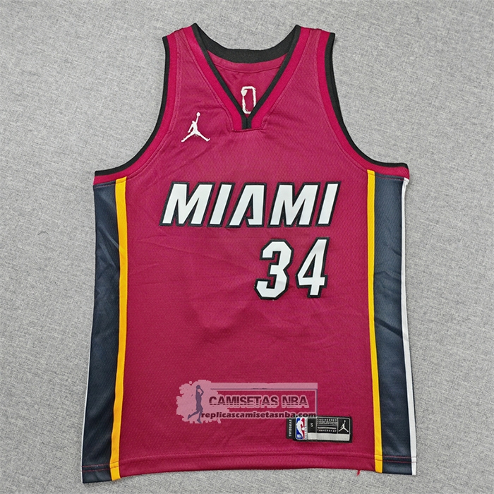 Camiseta Nino Miami Heat Giannis Antetokounmpo NO 34 Statement 2025-26 Rojo